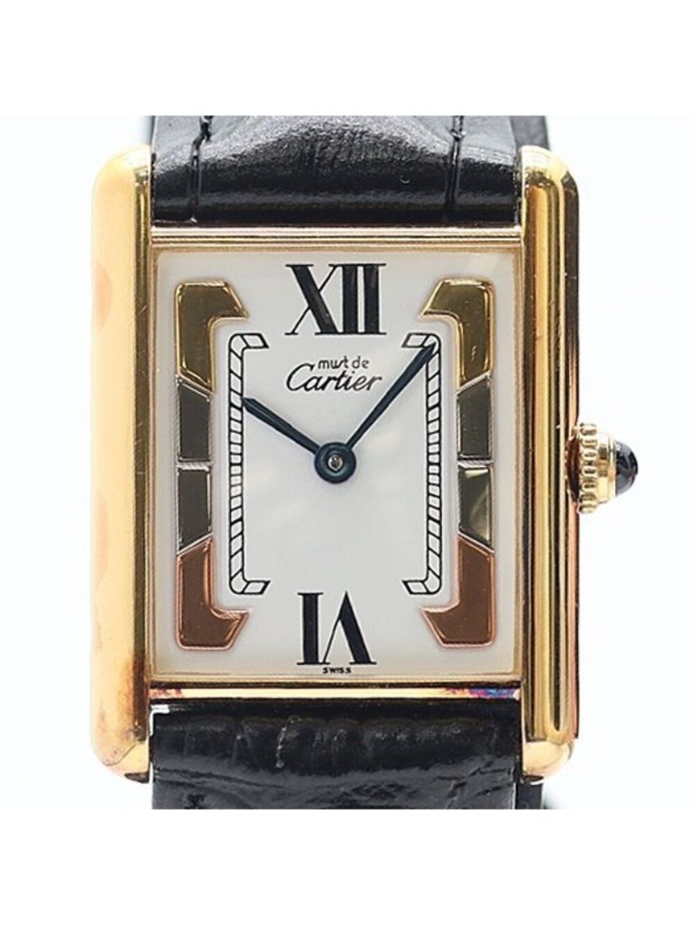 Cartier Must Tank Vermeil Side Trinity White Dial Watch